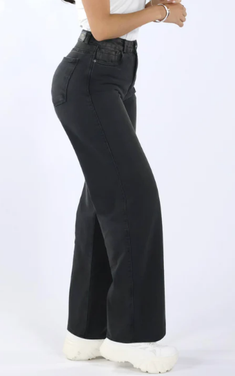 Jean WIDE LEG GRIS OSCURO ESFUMADO (T-10)