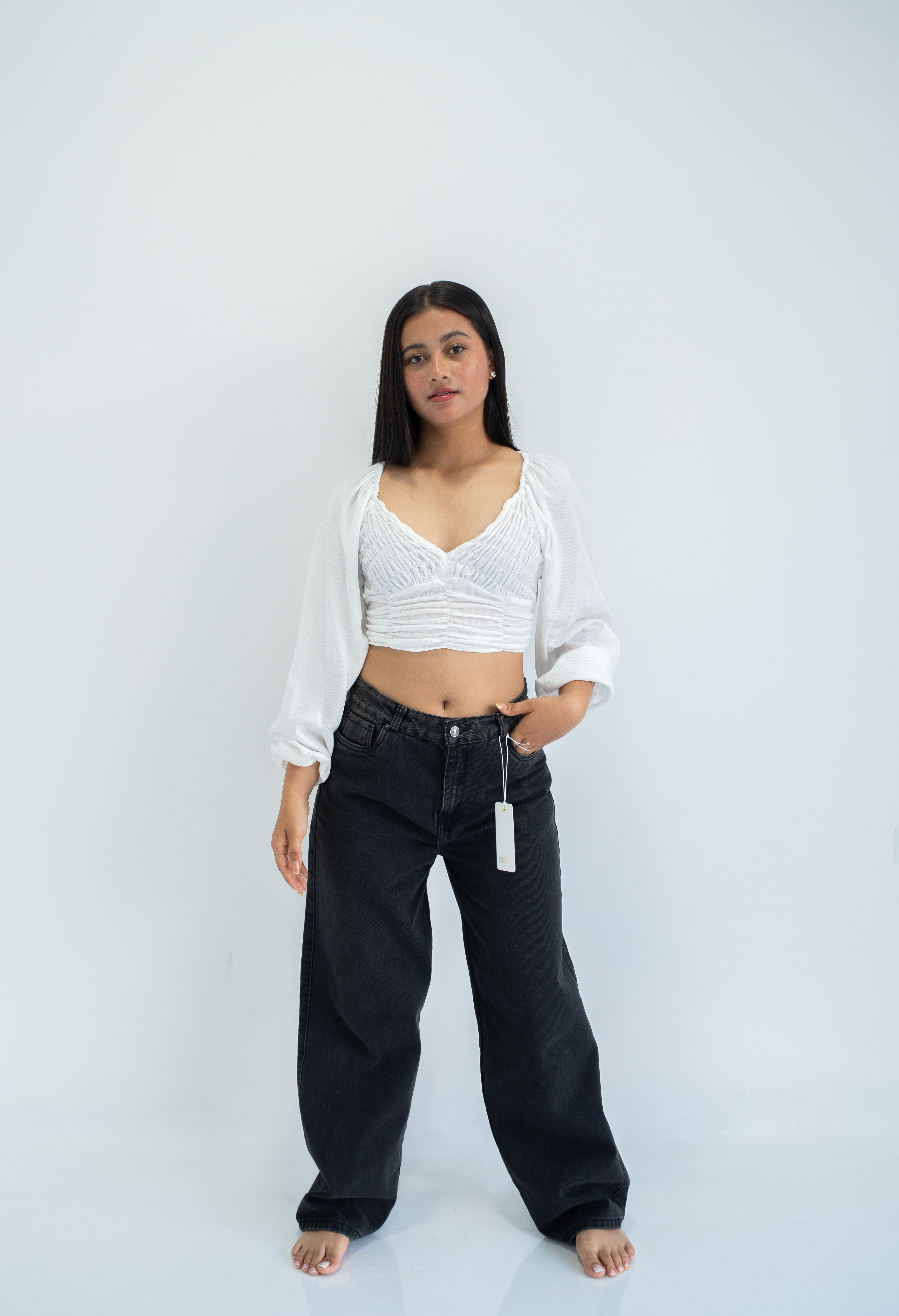 Blusa manga larga cuerpo en nido 
